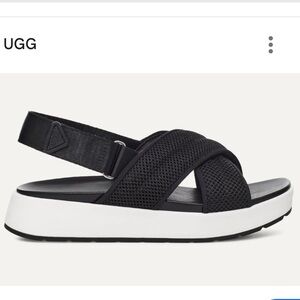UGG Nella Slingback Sandals Black Mesh Platform‎ Comfy Strappy Sz Womens 9.5